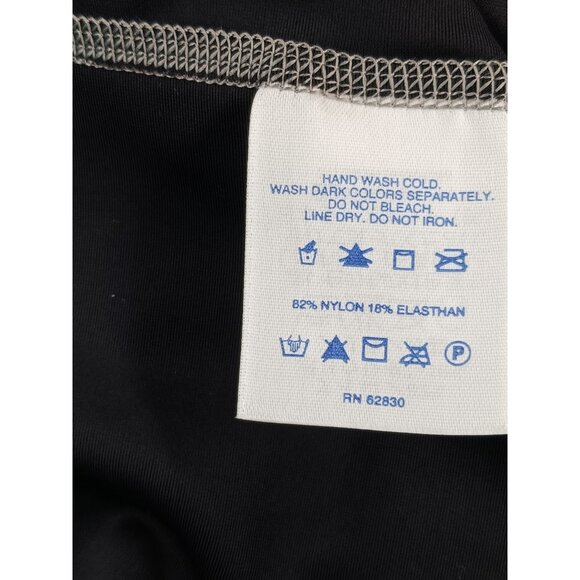 Lands End Mens XXL 2XL 50-52 Mock Neck Rash Guard Swim Shirt Black Short Sleeve - Picture 11 of 11